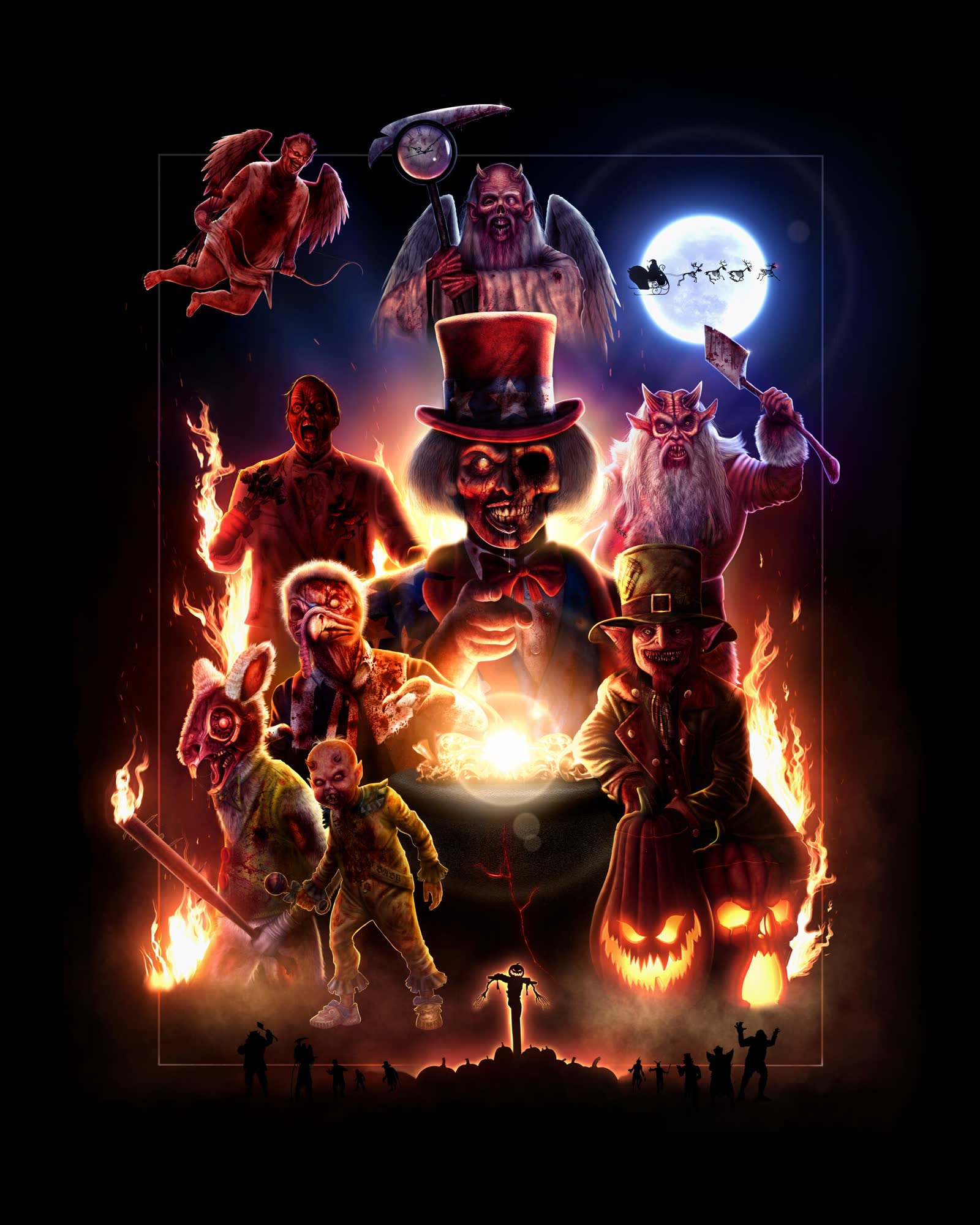 Holidayz in Hell maze poster key art by Jeremy Olenski