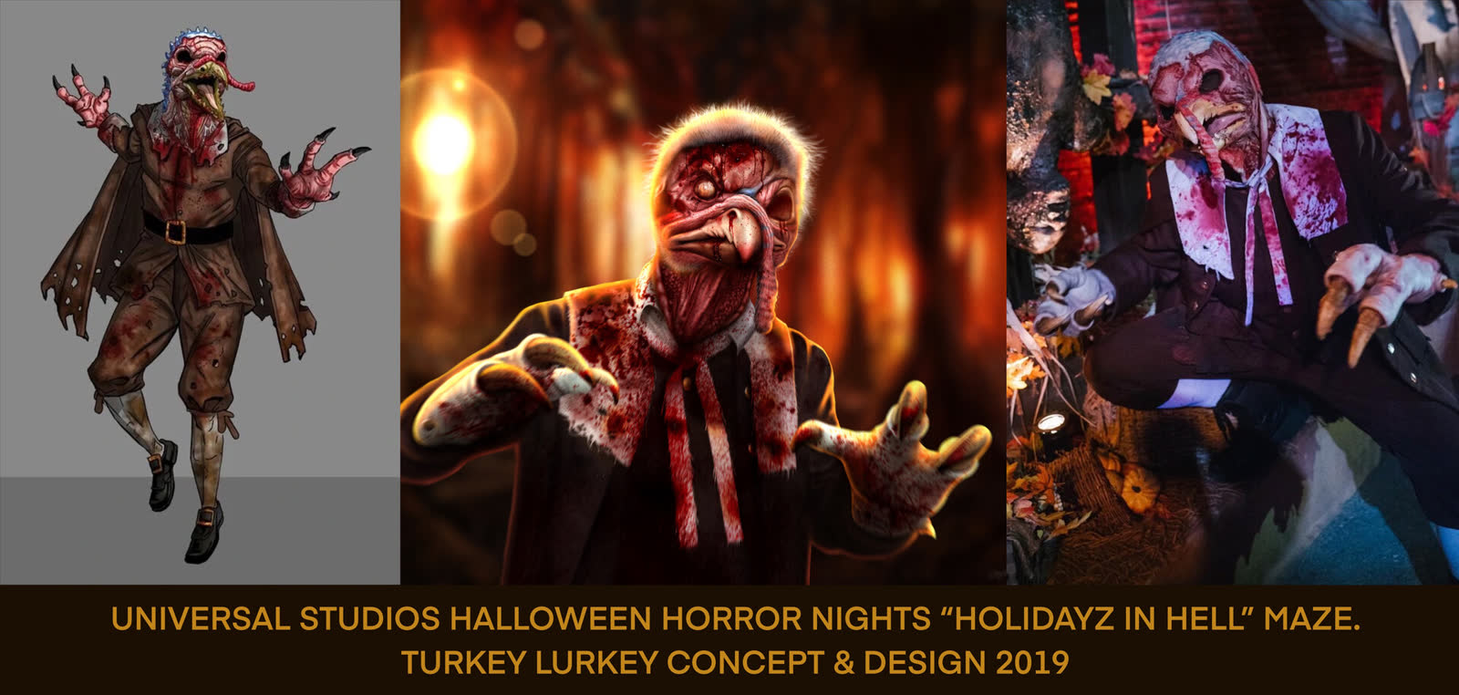 Turkey Lurkey character concept and key art by Jeremy Olenski